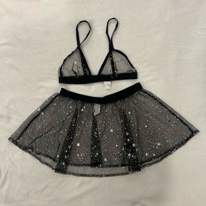 Iheartrave ravewonderland silver stars mesh outfit